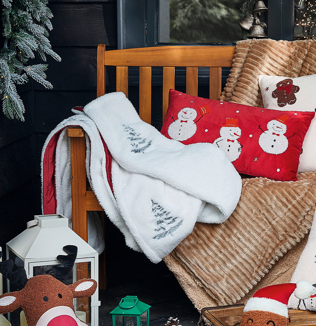 Snowy Fir Throw Blanket