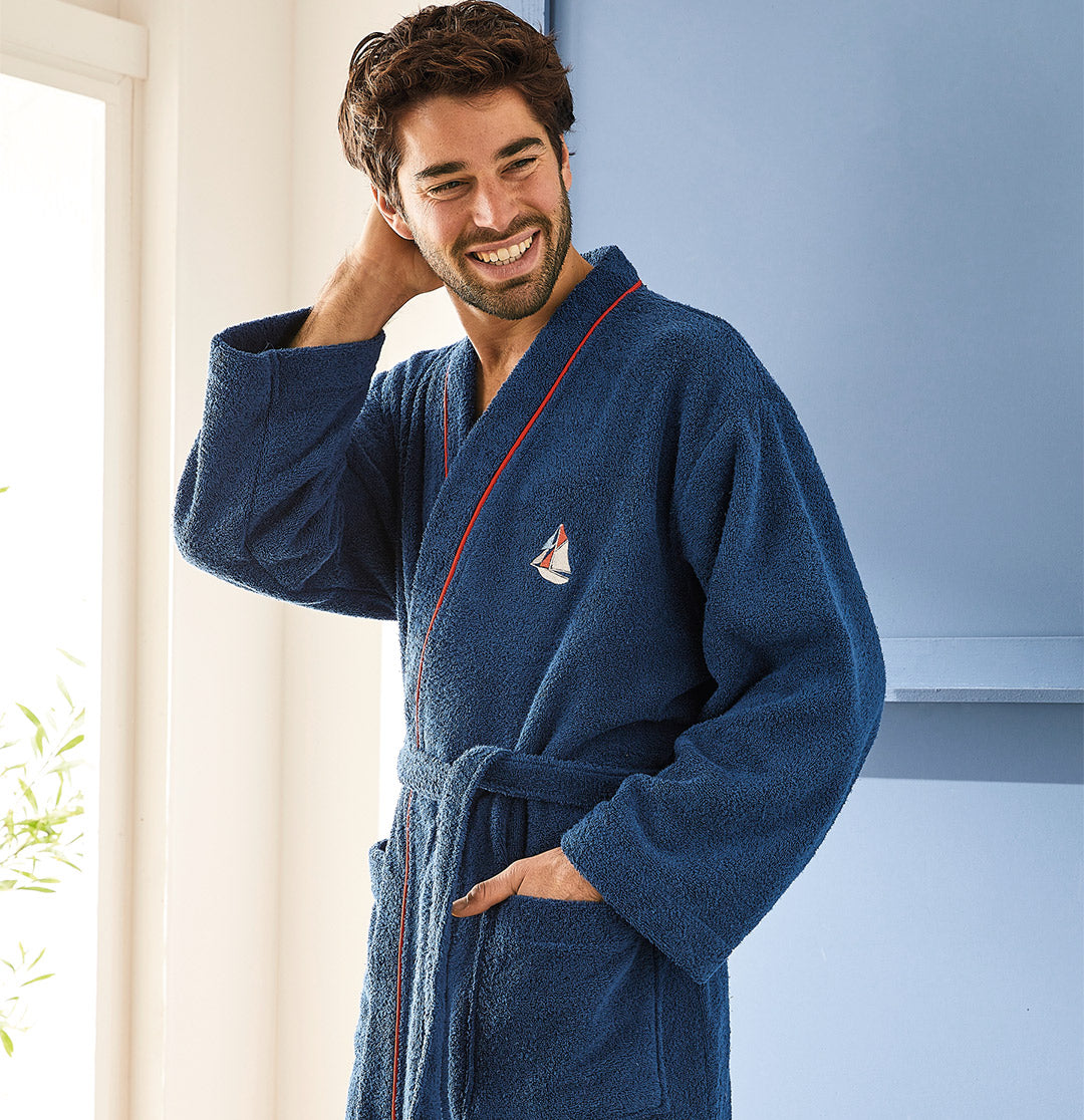 Beautiful island at sea Bathrobe