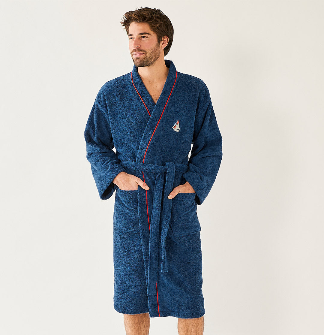 Beautiful island at sea Bathrobe