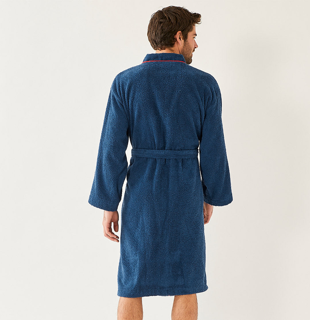 Beautiful island at sea Bathrobe